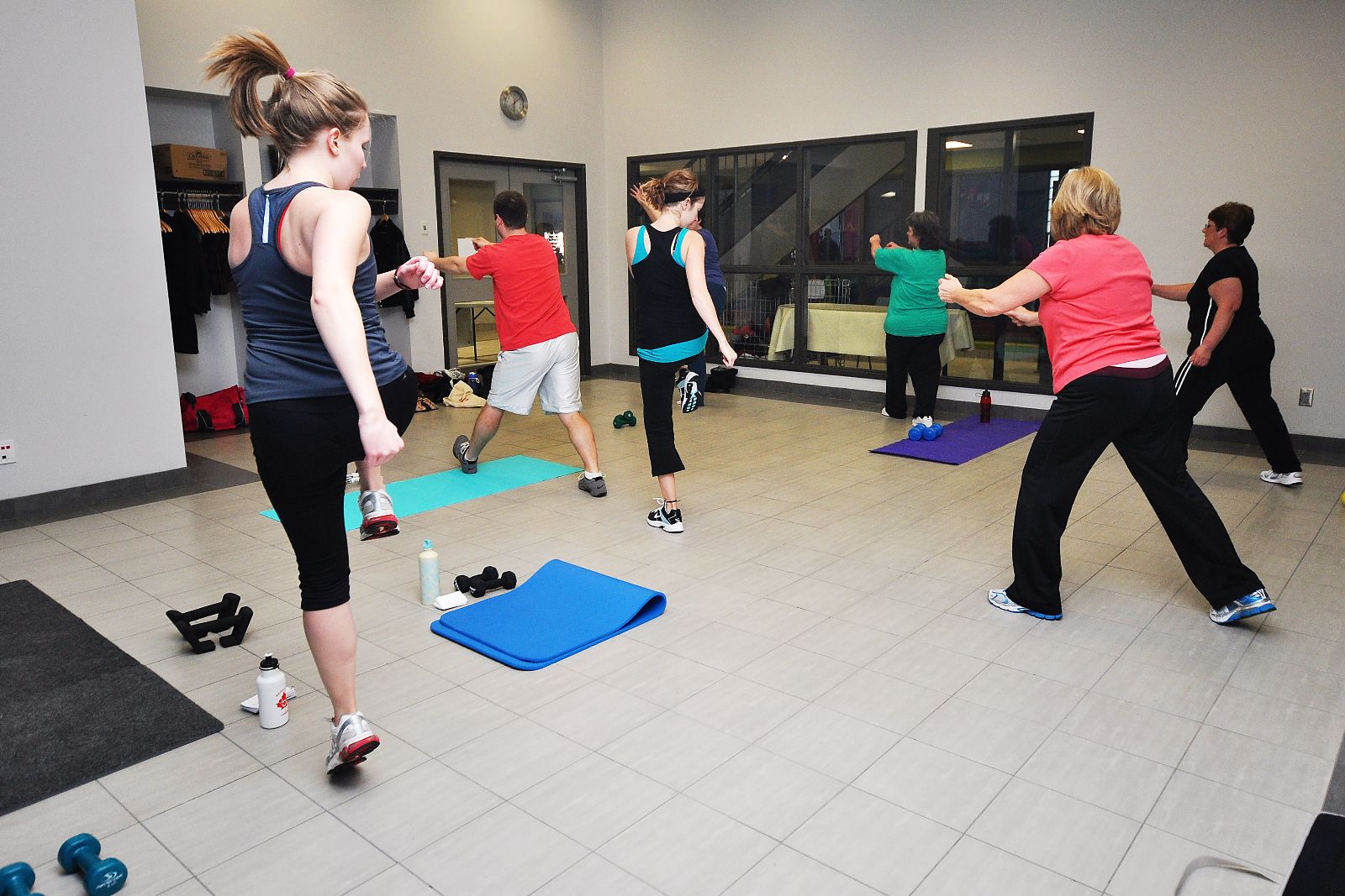 Photo of a fitness class taking place in the Coaching Room
