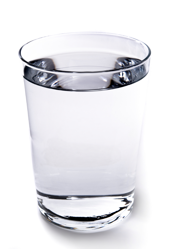 A photo of a glass of water