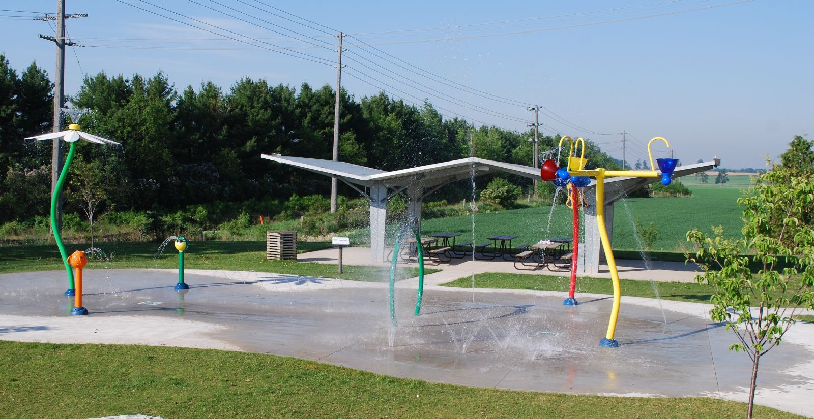 A photo of the splash pad at Rockmosa Park